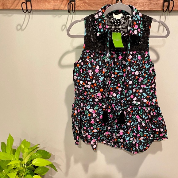 KATE SPADE | **NWT** | Floral Lace Inset Blouse - Picture 2 of 5